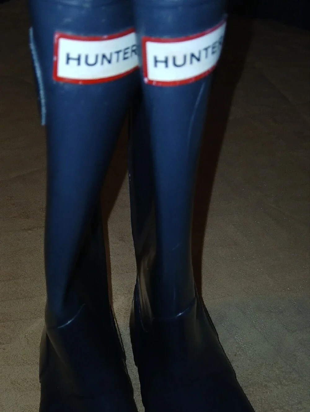 Hunter Unisex Navy Original Gloss Tall Rain/Snow Boots Sz: M6, W7
